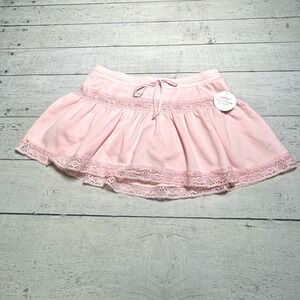 No Comment Live + Lounge Pink Lace Trim Skort RK237863 Women XL